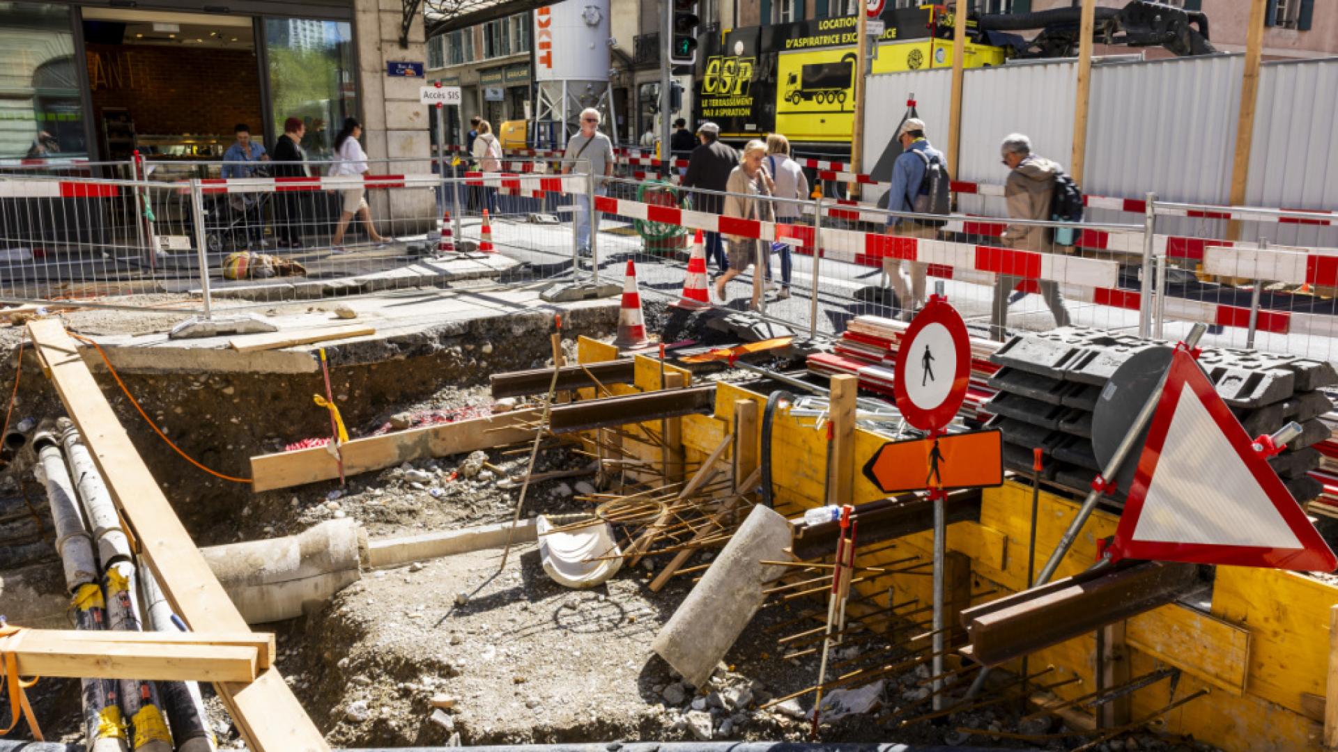 Chantier à la rue de Carouge: les trams de retour dès le 6 décembre